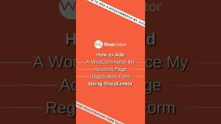 How to Add a WooCommerce My Account Page Registration Form Gutenberg Block #woocommerce #wordpress