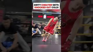DIRTY FIGHTER GETS KNOCKED OUT COLD  #shorts #kickboxing #foryou #sports