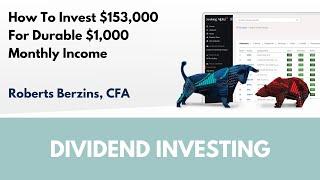 How To Invest $153,000 For Durable $1,000 Monthly Income | Article Review