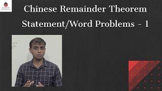 Chinese Remainder Theorem - Statement Problems - 1 | Cryptography