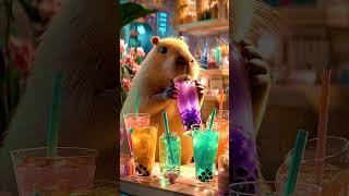 Capybara's Ultimate Bubble Tea Experience!  (Neon Shop Bliss!)