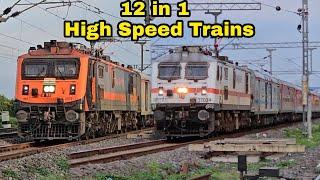 Dangerous 130kmph WAP7 Rajdhani+Shipra+Kalka mail+Jamalpur super+Shatabdi attacks Mirzapur- IR