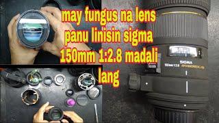 HOW TO CLEAN LENS EX SIGMA 150MM 1:2.8 APO MACRO DG HSM FUNGUS PROBLEM DISASSEMBLE.