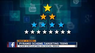 Social media pyramid scheme targeting teens