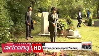 First Lady visits grave site of controversial Korean-German composer Yun Isang