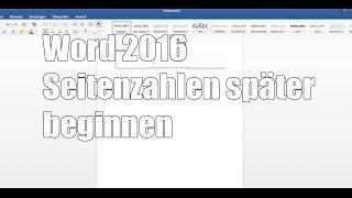 Word 2016 Seitenzahlen später beginnen römisch arabisch