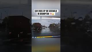 Car End Up On SIDEWALK While Driving In Brampton