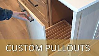 Custom cabinetry pullout ideas for your kitchen design.