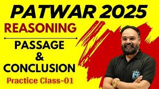 RSSB Raj. Patwari 2025 Reasoning | Passage and Conclusion | Practice-01| Reasoning Rishi Sir