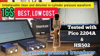 16$ incylinder pressure transducer unbelievable clean and detailed  waveform with HS502 & Pico2204A