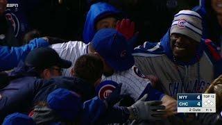 NYY@CHC: Schwarber dives into stands for unreal catch