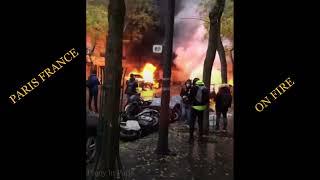 PARIS FRANCE IS BURNING TOO SAD.THE GREATEST CITY IS NOW THE GARBAGE CITY IN THE WORLD