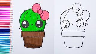 How to Draw Cactus Easy and Cute Easy drawings