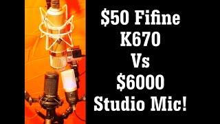 Fifine Home Studio USB Microphone K670 vs Audio Technica 2035 and Wunder CM7.