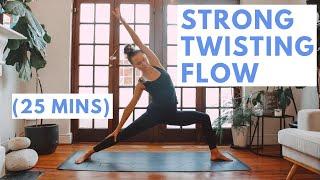 25 MIN YOGA: INTERMEDIATE VINYASA FLOW FOCUSING ON TWISTS  + BINDS  | ENERGIZING YOGA