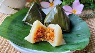 Khao Nom Nap | Khao Nom Tian | Glutinous Rice Cake With Coconut Filling