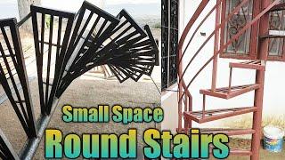 How to Make a Spiral Stairs || Building Metal Outdoor Staircase || Spiral Stair For Small Space