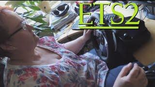 Funny Mom playing - Euro Truck Simulator 2 with Logitech G27 Steering Wheel Simulator gameplay.1080p