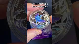 Azure Kingfisher Silver Proof Coin from Downies Collectables (Silver Coin) #proofcoin #shorts