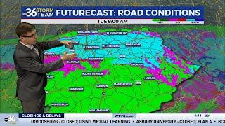 Wintry mess expected throughout the day on Tuesday