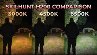 Skilhunt H200 Comparison - 3000K, 4500K, 6500K - CREE/NICHIA - Right Angle Flashlight