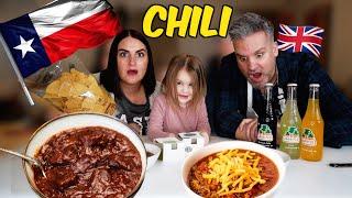 Brits Try *AWARD WINNING* [TEXAS BRISKET CHILI] for the first time! OMG !