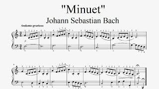 "Johann Sebastian Bach - Minuet" - Piano sheet music (by Tatiana Hyusein)