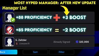 HOW TO USE MOST HYPED MANAGER AFTER THE NEW UPDATE || EFOOTBALL 2024 MOBILE