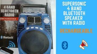 SUPERSONIC 4 BAND BLUETOOTH SPEAKER WITH RADIO. @calabash-green. #music  #baby shark