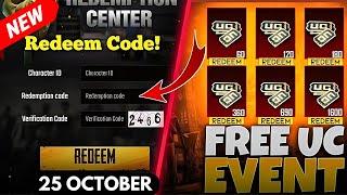 REDEEM CODE PUBG || WORKING AND WITH PROOF || TODAY 24 OCTOBER 2024