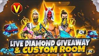 LIVE  Free Fire Custom Room + Diamond Giveaway  | Join Fast!