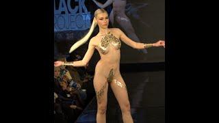 Beautiful Lingerie Models Black Tape Project Art hearts Fashion Week runway show NYFW23 slow motion