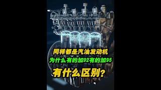 同樣都是汽油發動機，為什么有的車加92汽油，有的車加95汽油，它們又有什么區別？#汽車知識 #汽油 #壓縮比