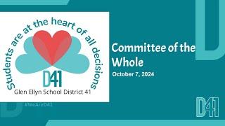 Committee of the Whole - October 7,  2024