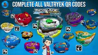 COMPLETE ALL VALTRYEKS QR CODES BEYBLADE BURST APP