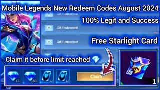 Mobile Legends Redeem Codes August 17, 2024 - MLBB diamonds and random gift redeemed 100% legit free