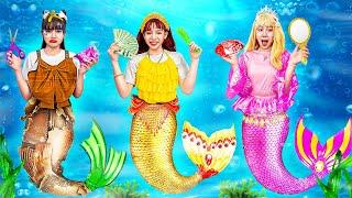 Poor vs Rich Vs Giga Rich Girl At Mermaid Makeover Contest - Funny Stories About Baby Doll Family