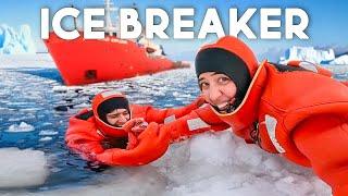 Jumped into icy cold water! Polar ice breaker Finland