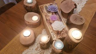 DIY #2. Rustic wood candle holder. DIY #2. 소박한 나무 캔들 홀더 .