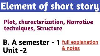 B.A. First Year 1st semester - Unit - 2 Elements of Short Story | English literature