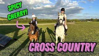 CROSS COUNTRY SCHOOLING WITH ESME + CHERRY AND DOROTHY + WILLOW! - TAKING MY SPICY PONY XC JUMPING!