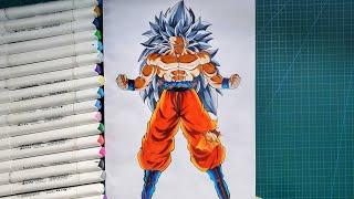 How to Draw Goku ultra instinct ssj3[ Full Body ]step by step drawing tutorial [ Dragonball ]