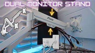 Best Dual Monitor Arm Stand ? Pixio PS1D Wave Premium Dual Monitor Stand for up to 32" Monitors