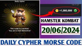 HAMSTER KOMBAT DAILY CYPHER MORSE CODE 20/06/2024 || Claim 1M Coins Task Reward