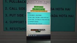 Pullback Entry setup - Trade with oi data