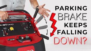 How to Tighten Brakes on Stand-On Mower - Toro Grandstand brakes not working