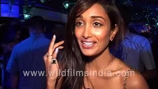 Jiah Khan attends first Bollywood party: "I'm star-struck, wearing black and blingy worth £50, 000