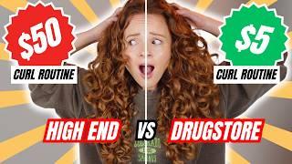 CHEAP VS HIGH END CURLY HAIR PRODUCTS ROUTINE | is there a difference?