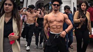 Girls Reaction BODYBUILDER Shirtless In Public || Epic Reactions || Fitness Master Deepak