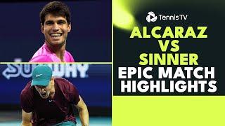 Jannik Sinner & Carlos Alcaraz EPIC Match Highlights | Miami 2023